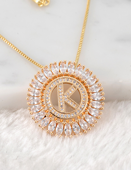 Fashion Gold Color K Letter Shape Decorated Necklace