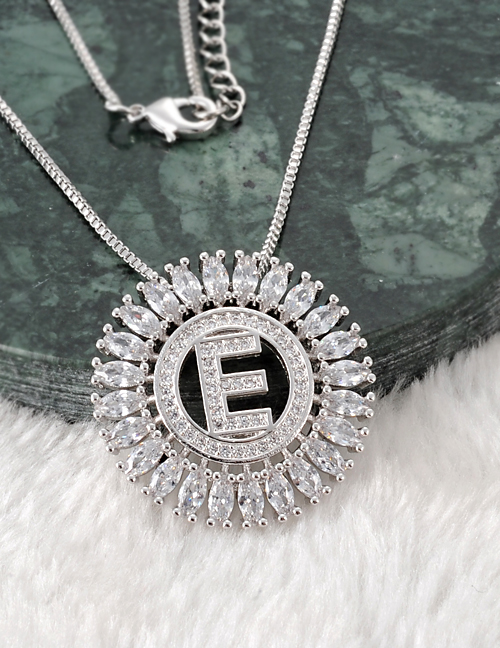 Fashion Silver Color E Letter Shape Decorated Necklace