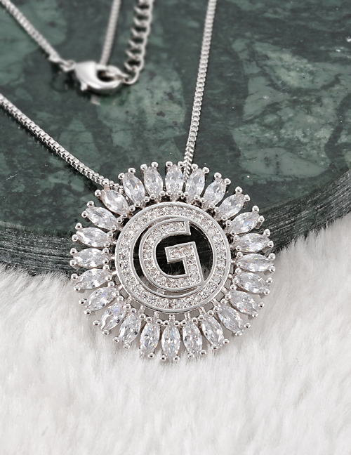 Fashion Silver Color G Letter Shape Decorated Necklace