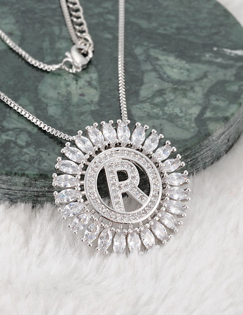 Fashion Silver Color R Letter Shape Decorated Necklace