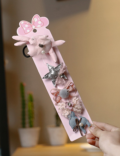Fashion Pink Rabbit Shape Design Hair Accessories(5pcs)
