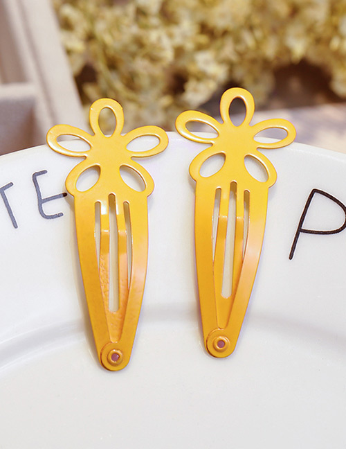 Fashion Yellow Flower Shape Decorated Hair Clip(2pcs)