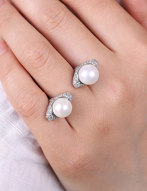 Fashion Silver Color Round Shape Decorated Opening Ring
