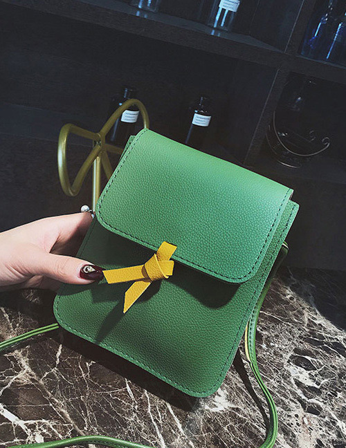 Fashion Green Square Shape Decorated Bag