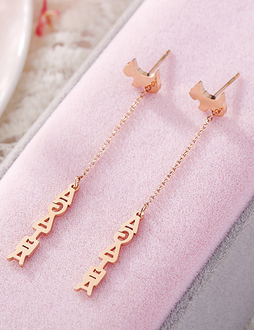 Fashion Rose Gold Dog Shape Decorated Earrings