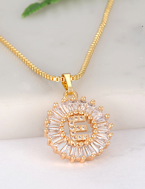 Fashion Gold Color Letter E Shape Decorated Necklace