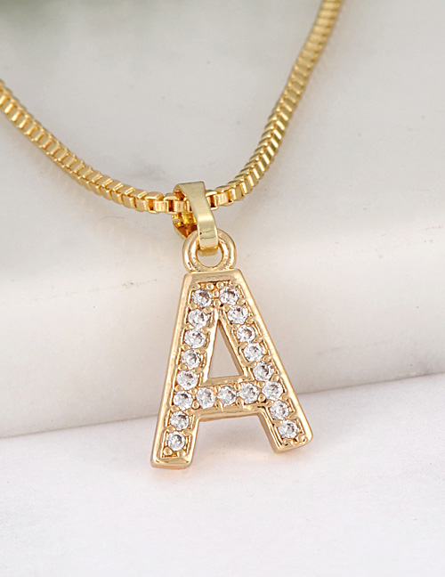 Fashion Gold Color Letter A Shape Decorated Necklace