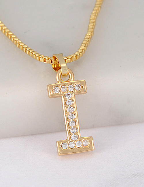 Fashion Gold Color Letter I Shape Decorated Necklace