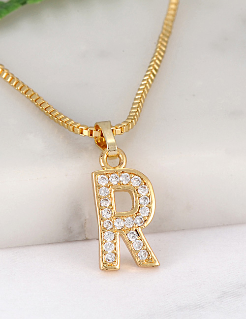 Fashion Gold Color Letter R Shape Decorated Necklace