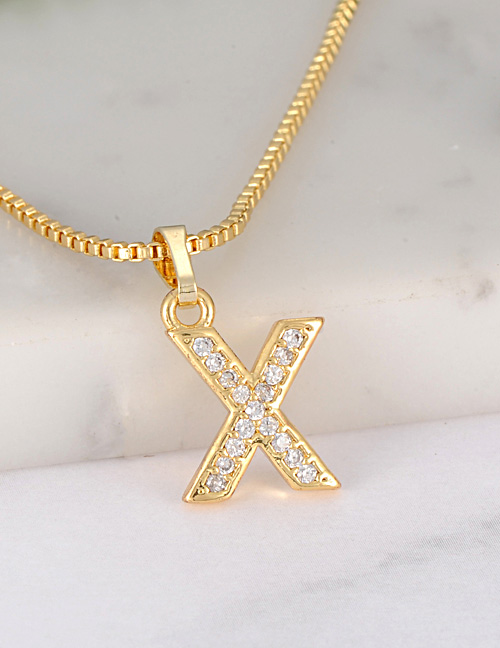 Fashion Gold Color Letter X Shape Decorated Necklace