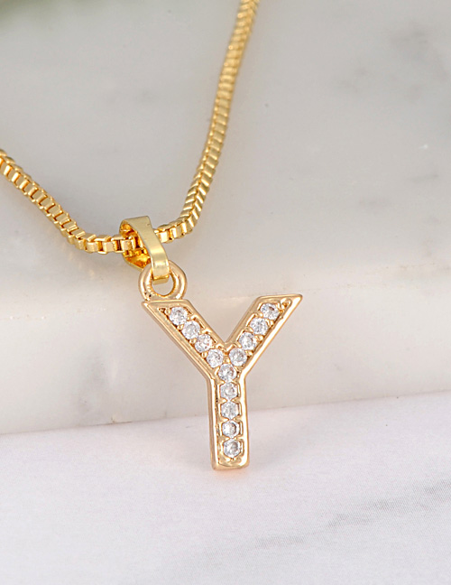 Fashion Gold Color Letter Y Shape Decorated Necklace