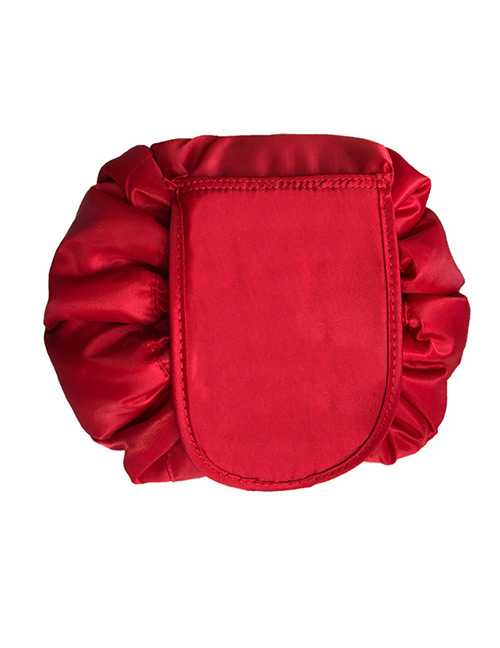 Fashion Red Pure Color Decorated Storage Bag