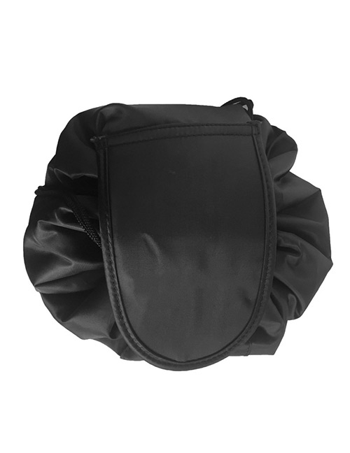 Fashion Black Pure Color Decorated Storage Bag