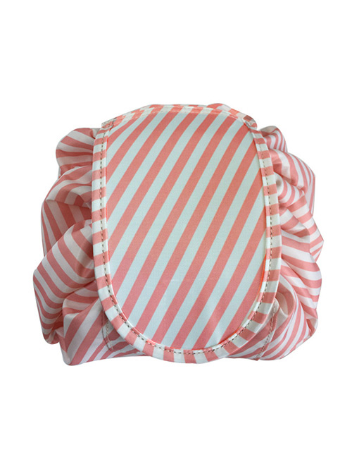 Fashion Pink+white Stripe Pattern Decorated Storage Bag
