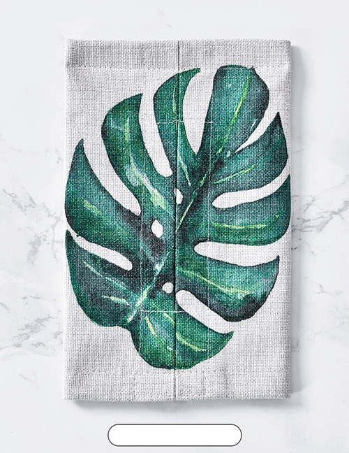 Fashion Green Leaf Pattern Decorated Tissue Box