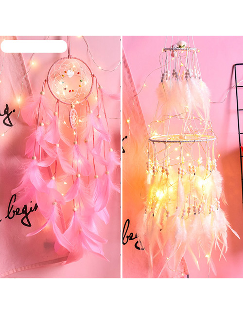 Fashion Pink+white Pure Color Decorated Wall Hanging ( 2 Pcs With Light )