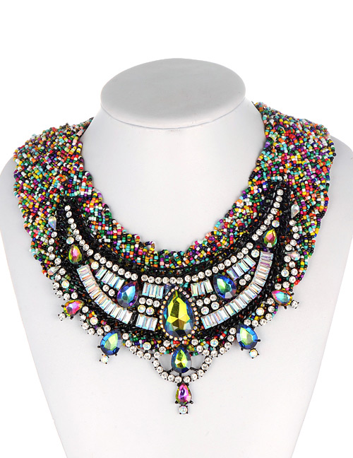 Fashion Multi-color Water Drop Decorated Necklace