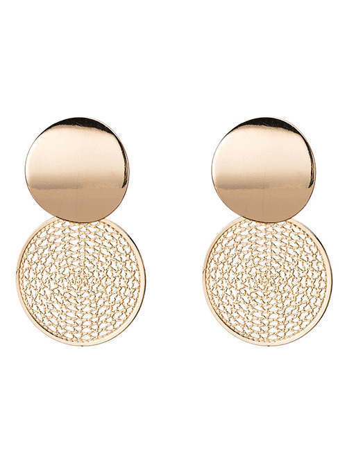 Fashion Gold Color Round Shape Decorted Earrings