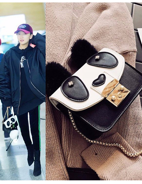 Fashion Black Panda Shape Design Shoulder Bag