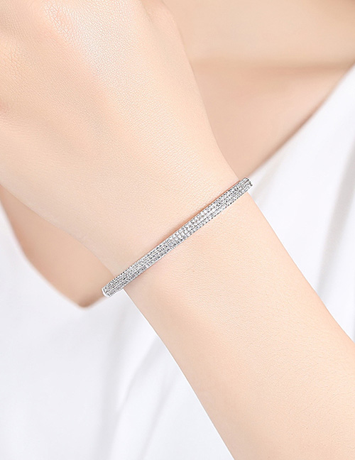 Fashion Silver Color Pure Color Desig Double Layer Bracelet