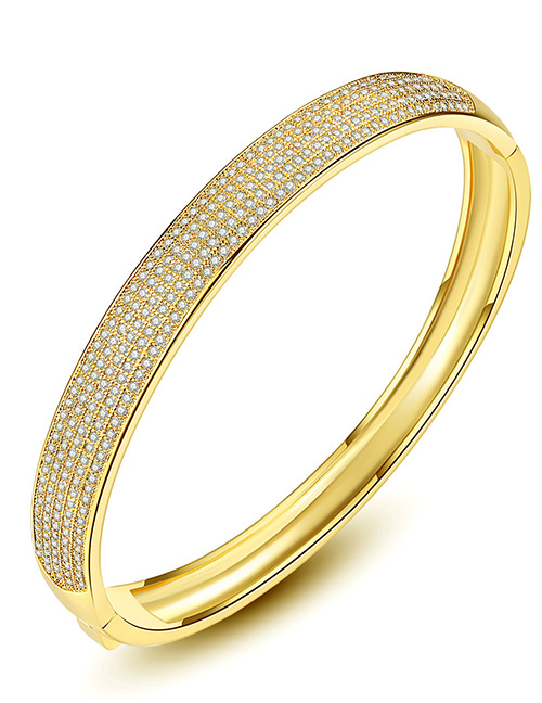 Fashion Gold Color Multi-layer Diamond Design Pure Color Bracelet