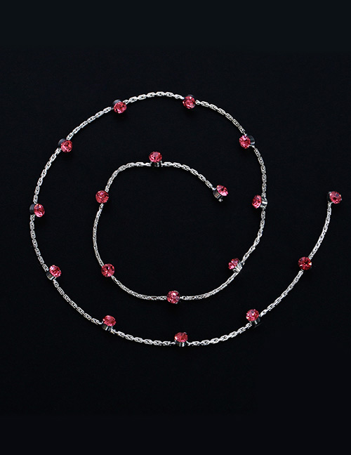 Lovely Plum Red Round Shape Diamond Decorated Hair Accessory(1pc)