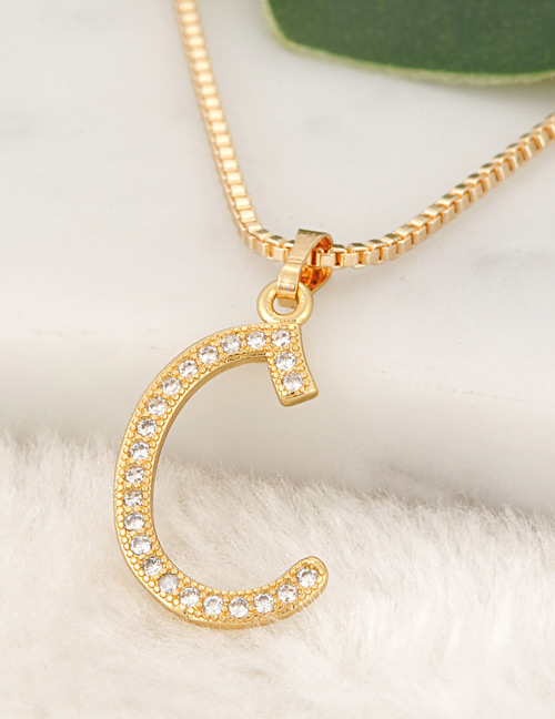 Fashion Gold Color Letter C Pendant Decorated Necklace