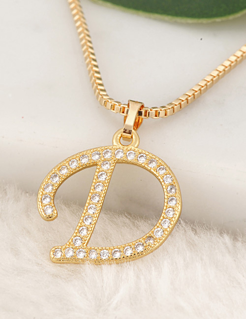 Fashion Gold Color Letter D Pendant Decorated Necklace