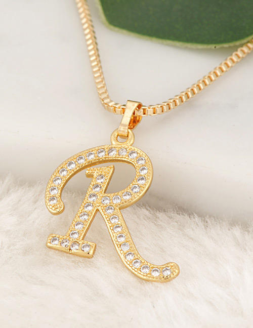 Fashion Gold Color Letter R Pendant Decorated Necklace