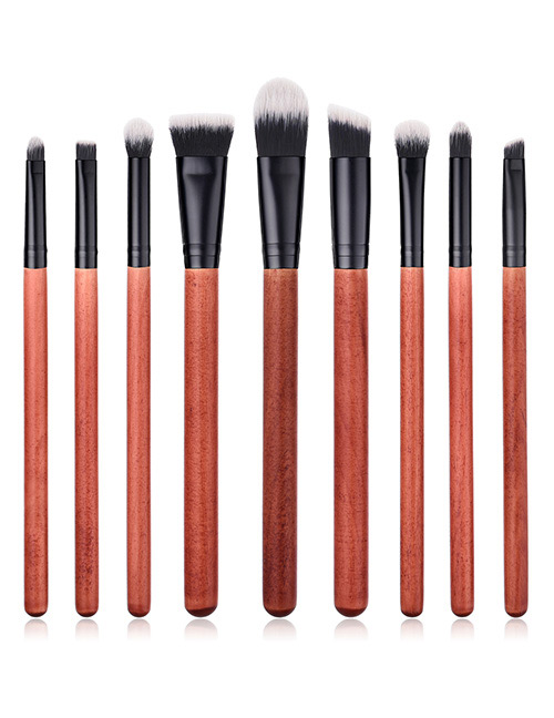 Fashion Orange Round Shape Decorated Makeup Brush(9 Pcs)