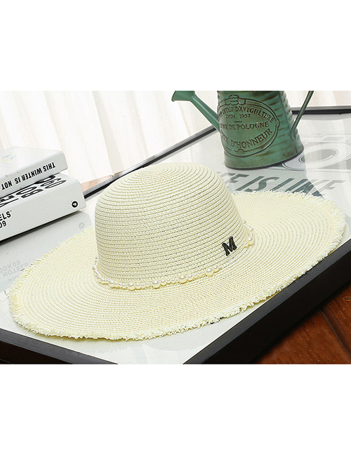 Fashion White Pearl Decorated Hat