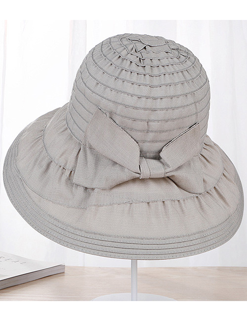 Fashion Gray Stripe Pattern Decorated Hat