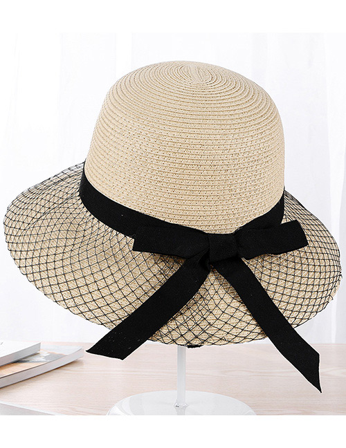 Fashion Beige Grids Pattern Design Hat