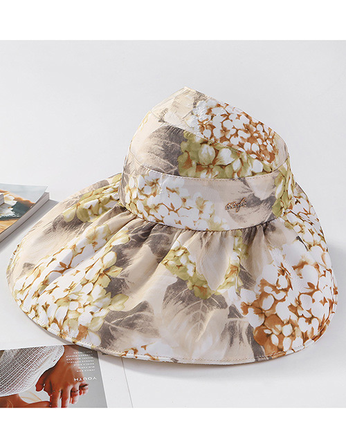Fashion Beige Flower Pattern Decorated Hat