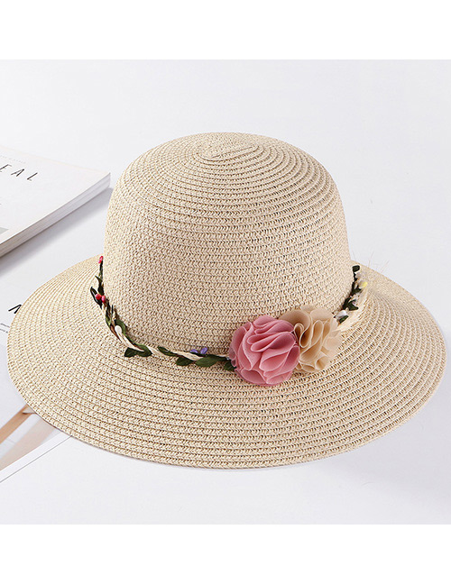 Fashion Beige Flower Shape Decorated Hat