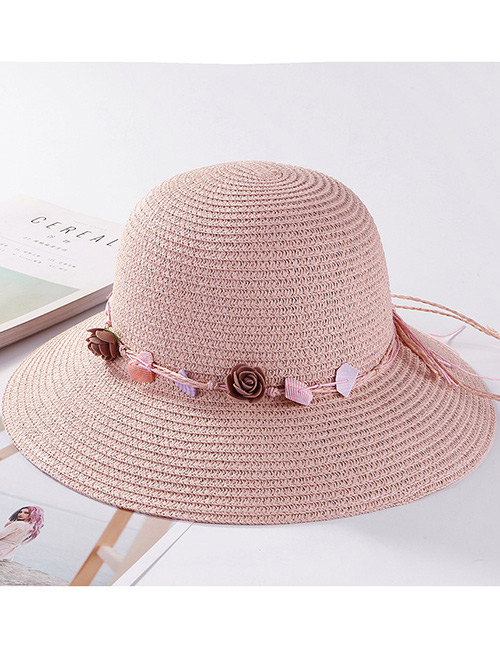 Fashion Pink Flower Shape Decorated Hat