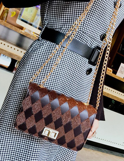 Fashion Brown Pure Color Decorated Bag