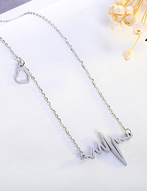 Fashion Silver Color Waves Shape Design Necklace