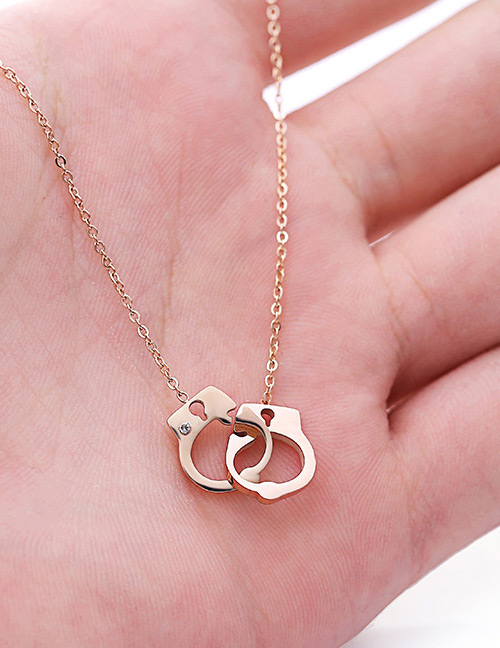 Fashion Rose Gold Handcuffs Shape Design Necklace