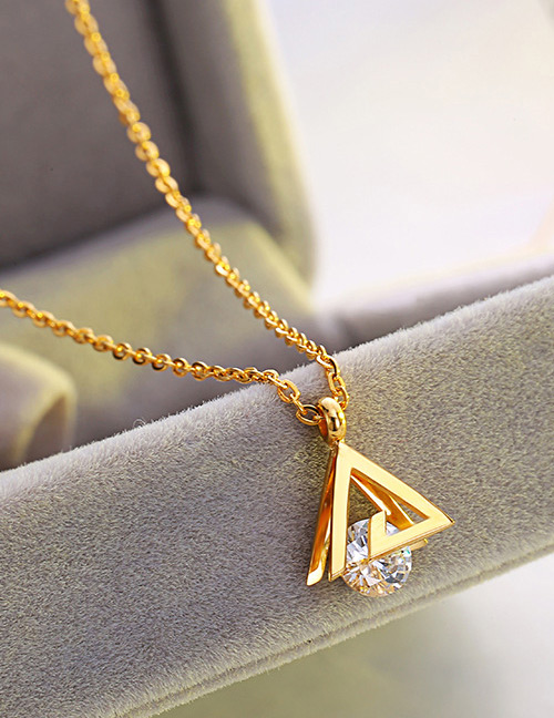 Fashion Gold Color Triangle Shape Design Necklace