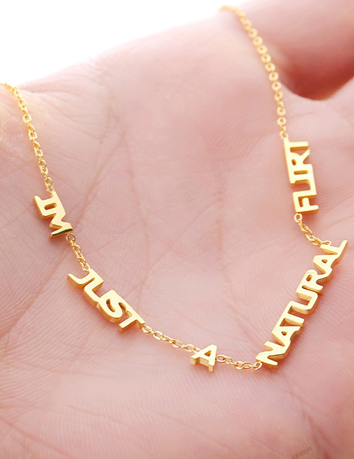 Fashion Gold Color Letter Pattern Decorated Necklace