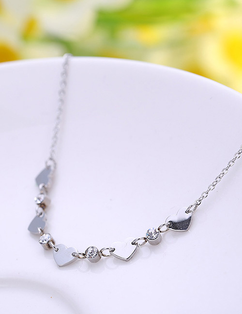 Fashion Silver Color Heart Shape Decorated Necklace