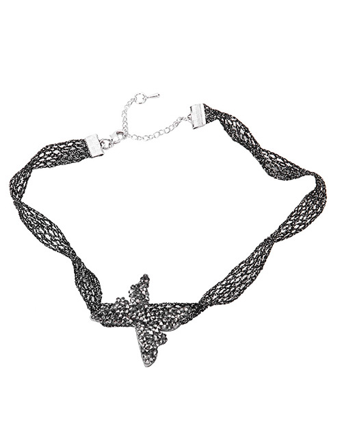 Fashion Black Butterfly Shape Decorated Necklace