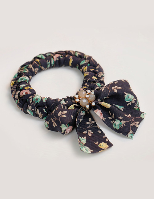 Fashion Navy Flower Pattern Decorated Hairband