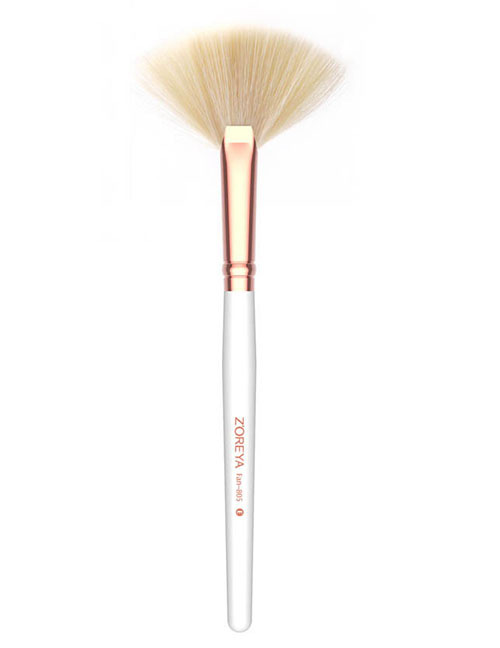 Fashion White Round Shape Decorated Makeup Brush