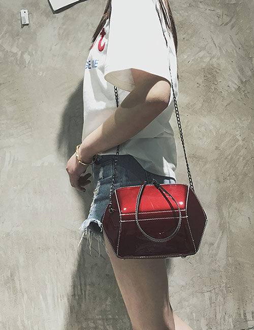 Fashion Red Geometric Shape Decorated Bag