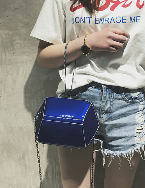 Fashion Blue Geometric Shape Decorated Bag