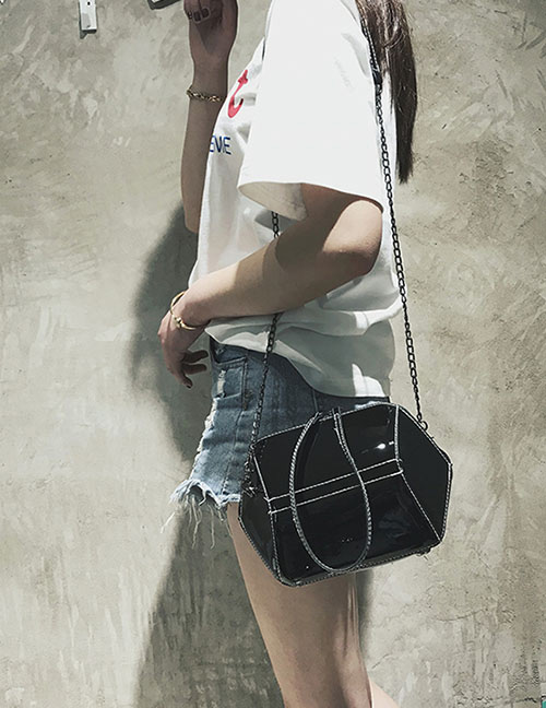 Fashion Black Geometric Shape Decorated Bag