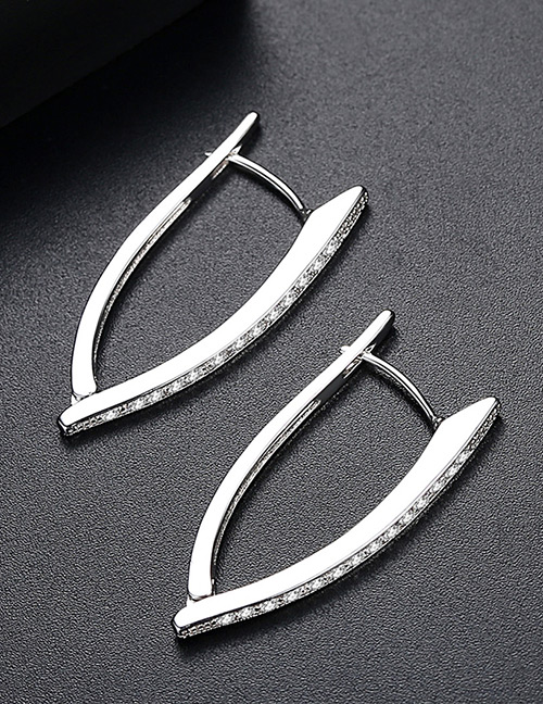 Fashion Silver Color V Shape Design Earrings