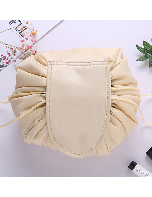 Fashion Beige Letter Pattern Decorated Cosmetic Bag